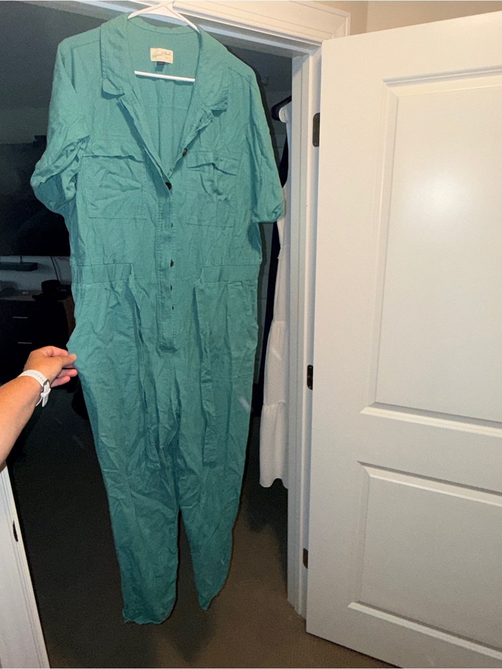 Universal Thread Teal Short-Sleeve Utility Jumpsuit
